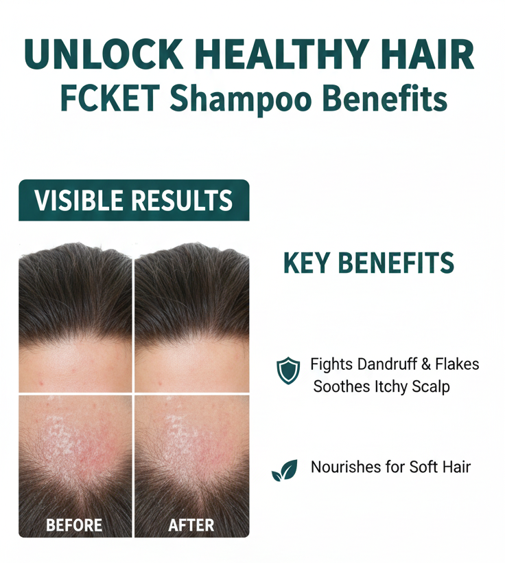 Fuchan FCKET Anti Dandruff Shampoo with Conditioner is a dual-action hair care solution