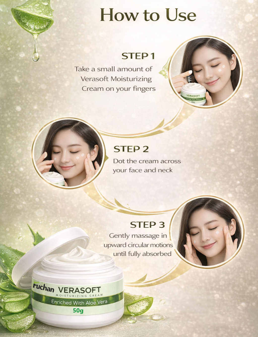 Verasoft Moisturizing Cream | Enriched with Aloe Vera | Deep Hydration & Skin Softening