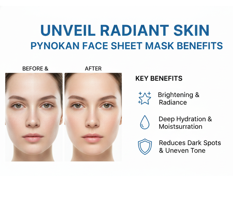 Pynokan Face Sheet Mask | 15 Min Glow | Instant Brightening & Deep Moisturizing | 20 ml