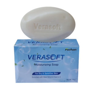 Verasoft Moisturizing Soap for Dry & Sensitive Skin | Enriched with Aloe Vera & Vitamin E | 75g