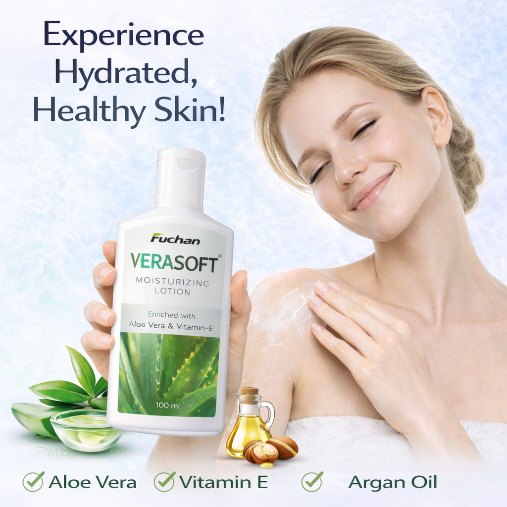 Verasoft Moisturizing Lotion with Aloe Vera & Vitamin-E | Deep Hydration for Soft & Healthy Skin | 100 ml Verasoft Moisturizing Lotion with Aloe Vera & Vitamin-E | Deep Hydration for Soft & Healthy Skin | 100 ml