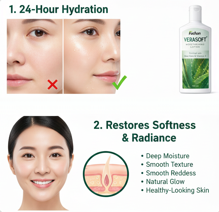 Verasoft Moisturizing Lotion with Aloe Vera & Vitamin-E | Deep Hydration for Soft & Healthy Skin | 100 ml Verasoft Moisturizing Lotion with Aloe Vera & Vitamin-E | Deep Hydration for Soft & Healthy Skin | 100 ml